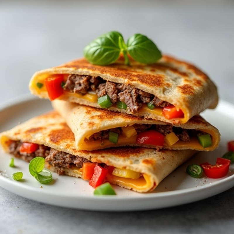Crispy Lean Steak and Veggie Quesadillas