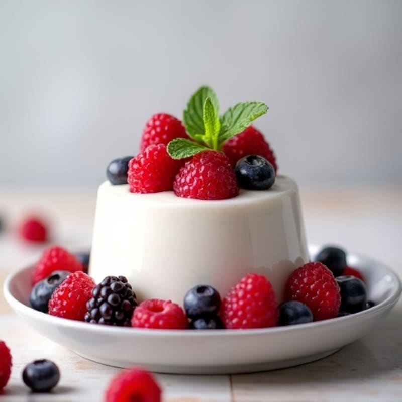Greek Yogurt Protein Mousse with Mixed Berries