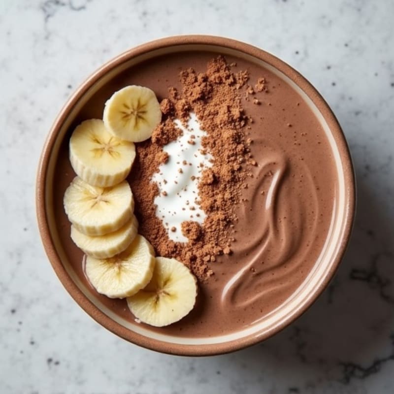Frozen Chocolate Peanut Butter Protein Smoothie Bowl