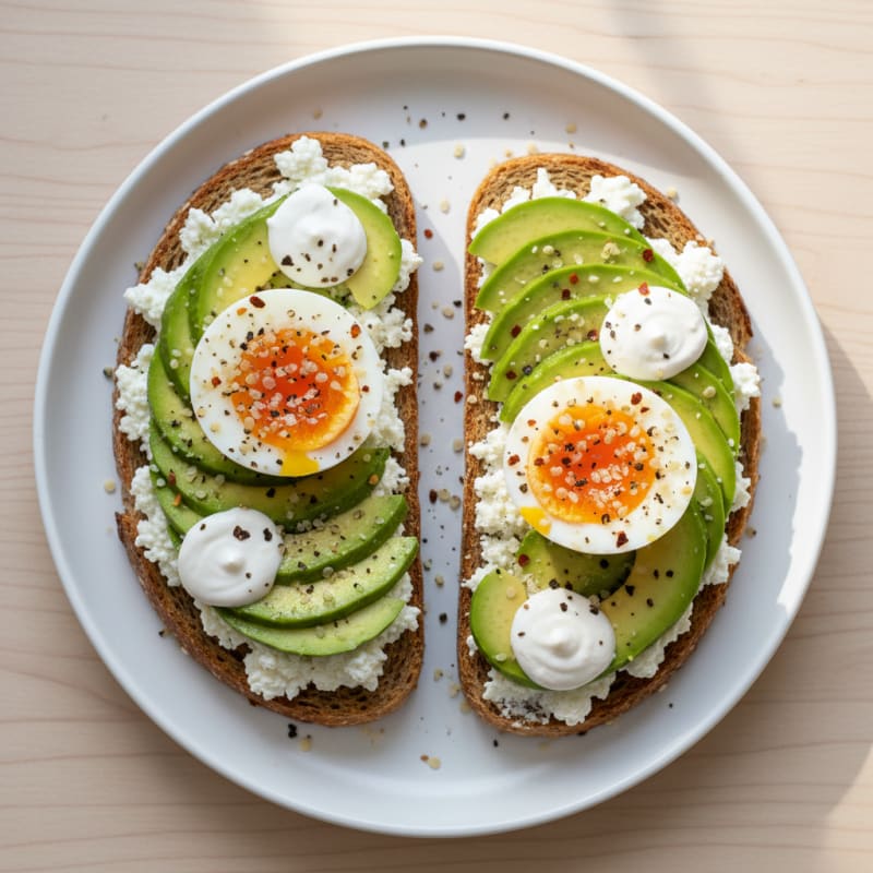 Savory Cottage Cheese Rye Toast with Egg