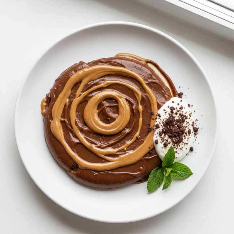 Silky Chocolate Protein Pudding with Peanut Butter Swirl