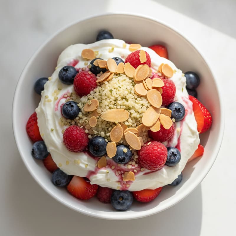 Greek Yogurt Protein Parfait with Mixed Berries