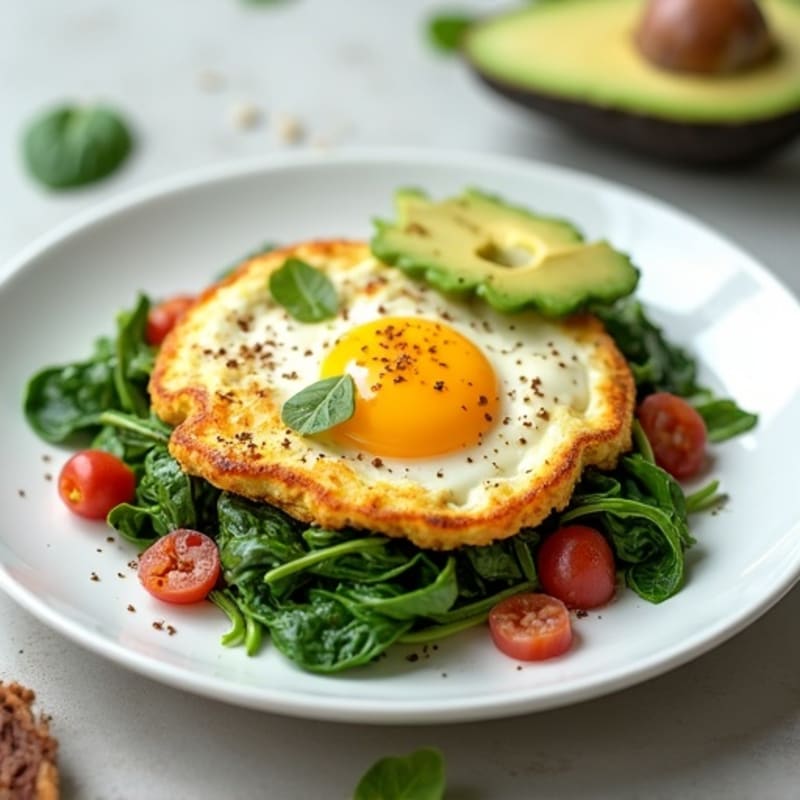 Egg White Scramble with Spinach and Turkey Bacon