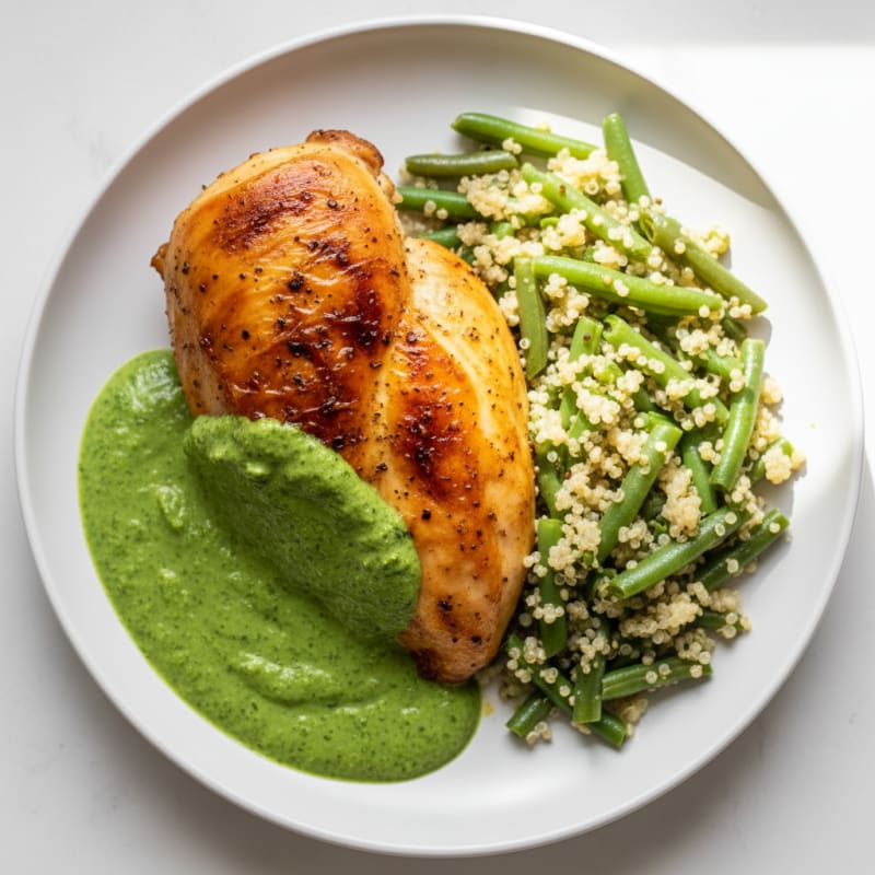 Peruvian Rotisserie Chicken with Green Sauce
