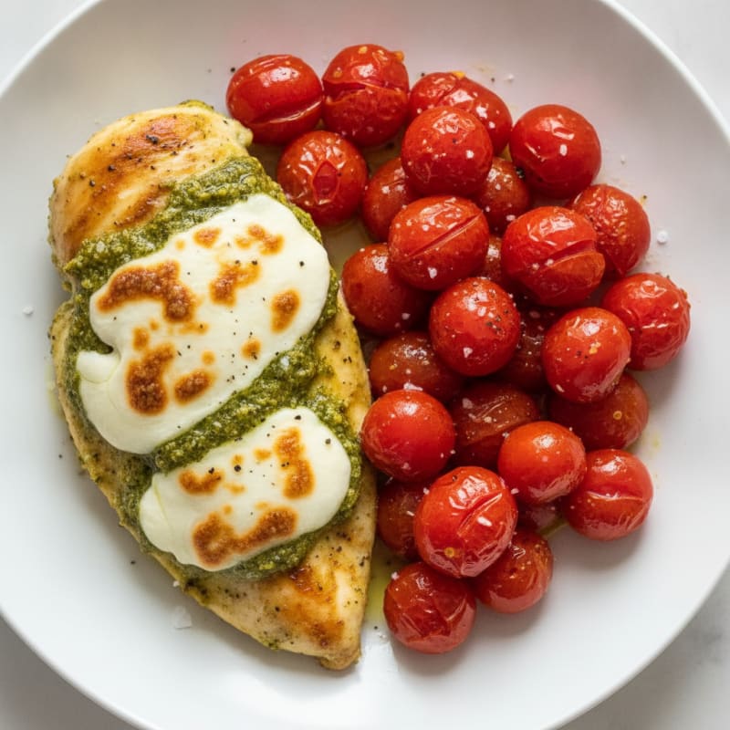 Pesto Chicken with Roasted Tomatoes