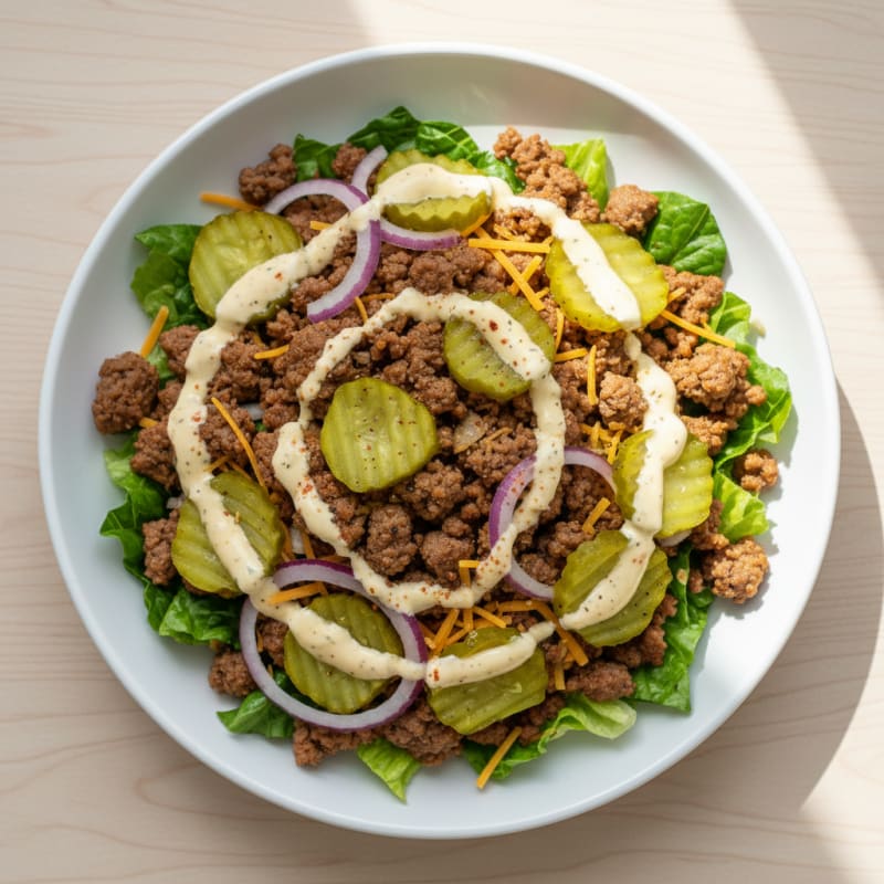 Deconstructed Big Mac Burger Bowl