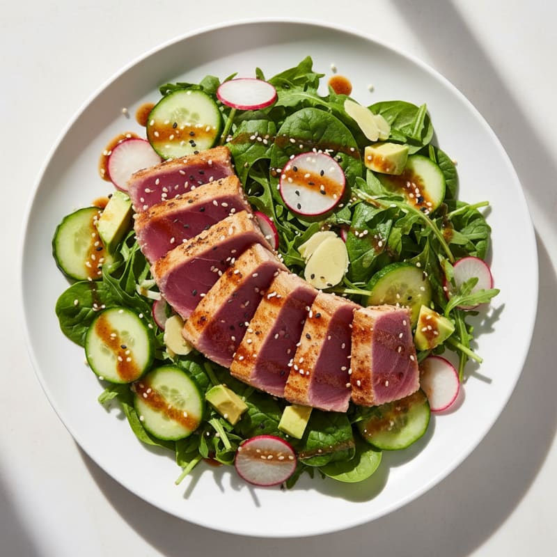 Seared Tuna Salad with Crunchy Greens