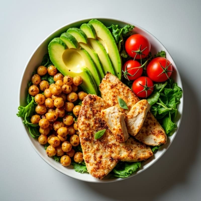 Crispy Avocado and Fresh Greens Power Bowl