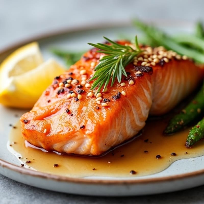 Honey-Ginger Glazed Salmon with Sesame