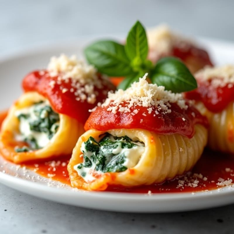 Baked Spinach Ricotta Stuffed Shells