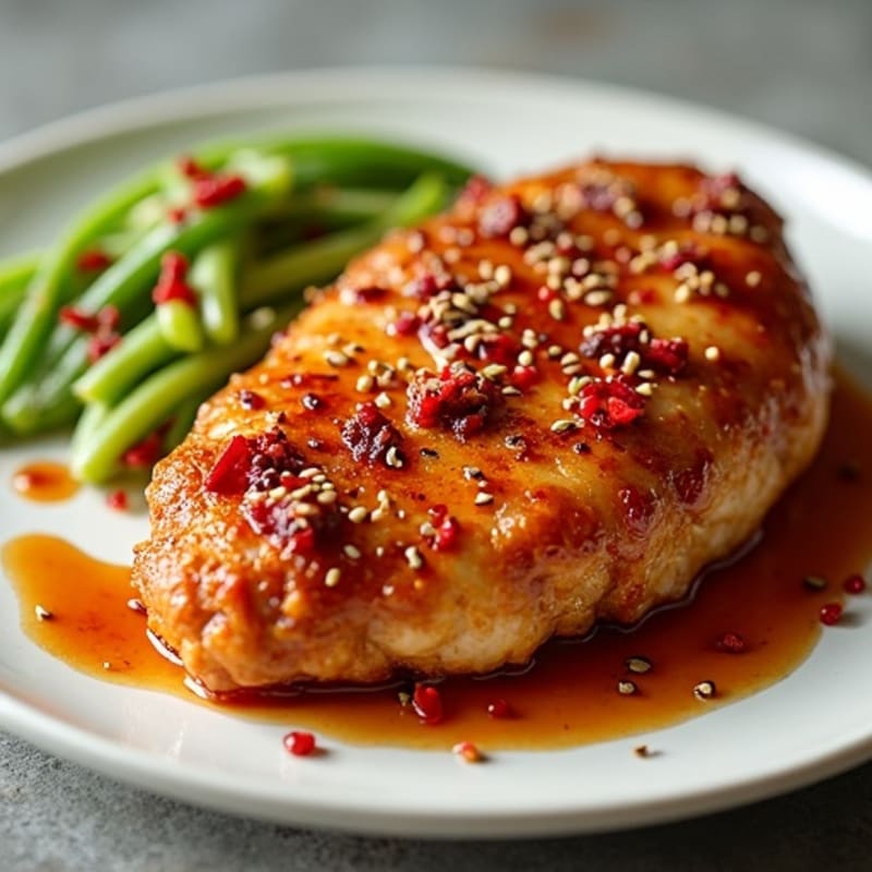 Crispy Baked Chicken with Sweet and Spicy Sesame Garlic Glaze
