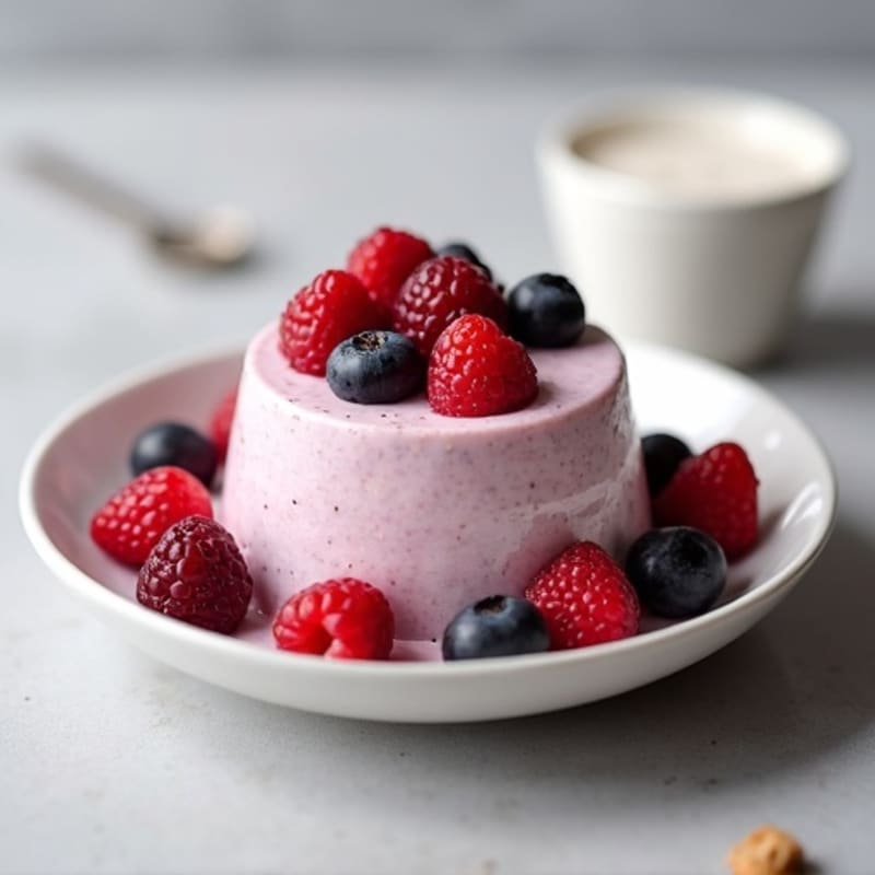 Silky Greek Yogurt Protein Pudding with Mixed Berries