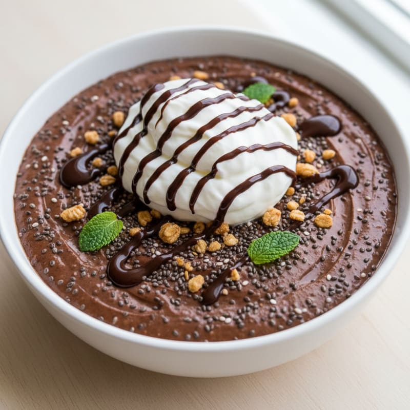 Chocolate Protein Pudding with Chia Seeds