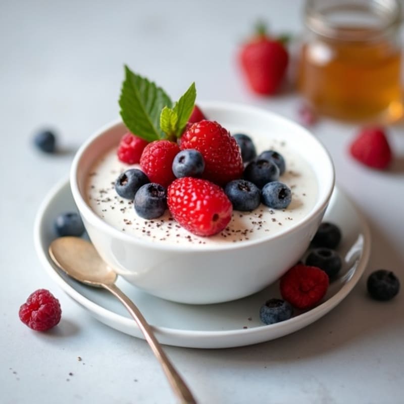 Silky Greek Yogurt Protein Mousse with Fresh Berries