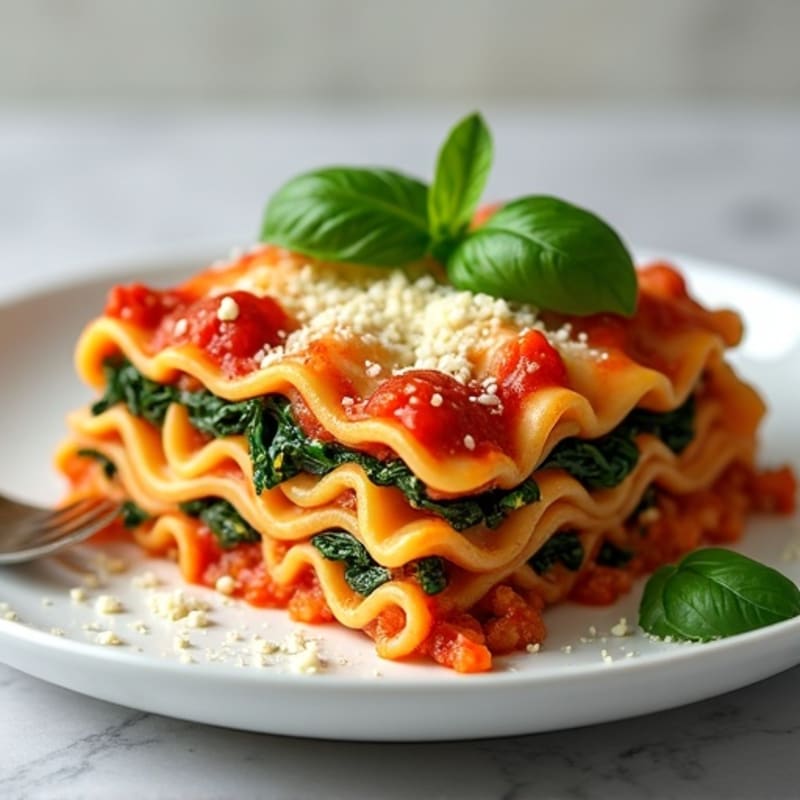 Lean Ground Turkey and Creamy Ricotta Spinach Skillet Lasagna