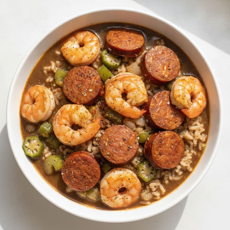 Creole Sausage and Shrimp Gumbo