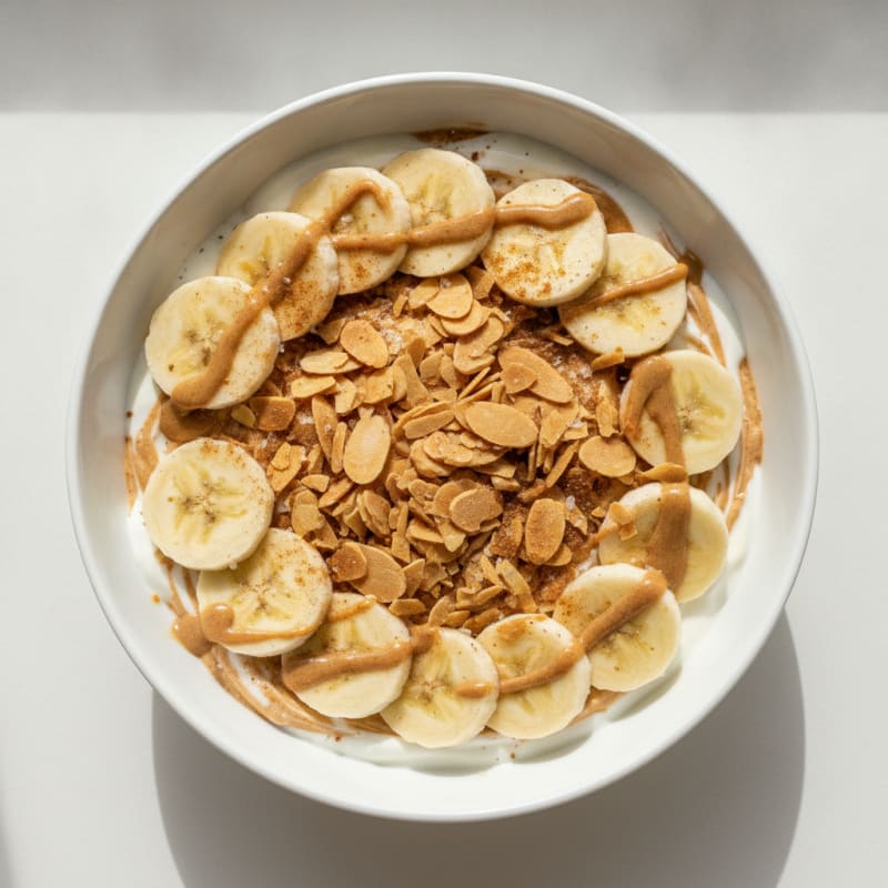 Almond Banana Protein Yogurt Bowl