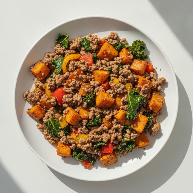 Sweet Potato Minced Beef Skillet