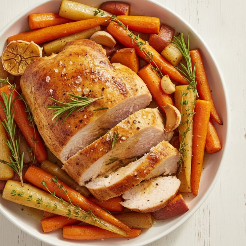 Herb-Roasted Turkey with Root Vegetables