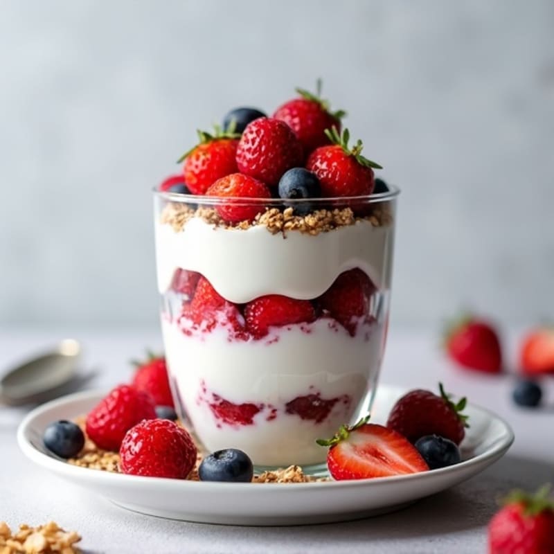 Greek Yogurt Protein Parfait with Mixed Berries
