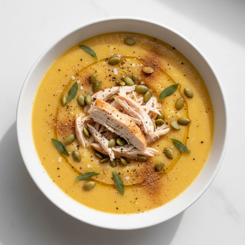 Roasted Butternut Squash and Apple Soup