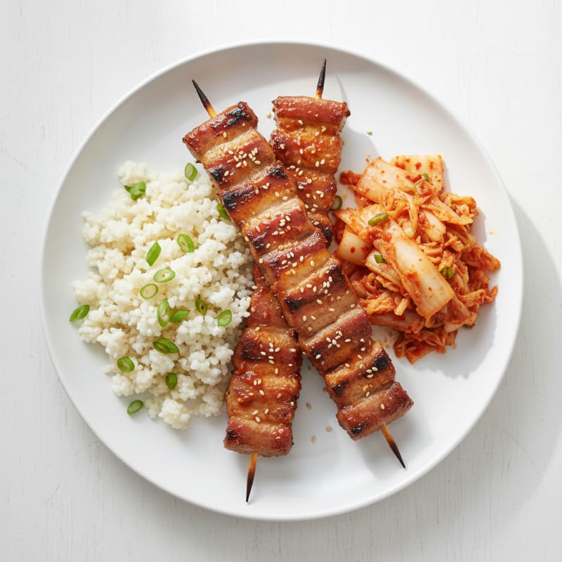 Spicy Gochujang Pork Belly Skewers