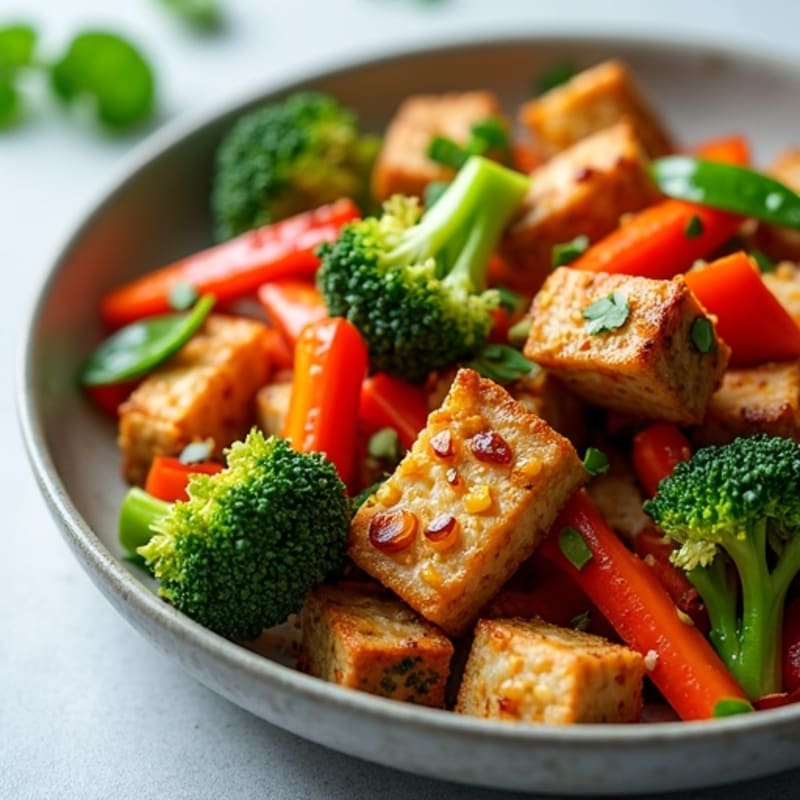 Crispy Maple Glazed Tempeh Stir-Fry with Fresh Vegetables