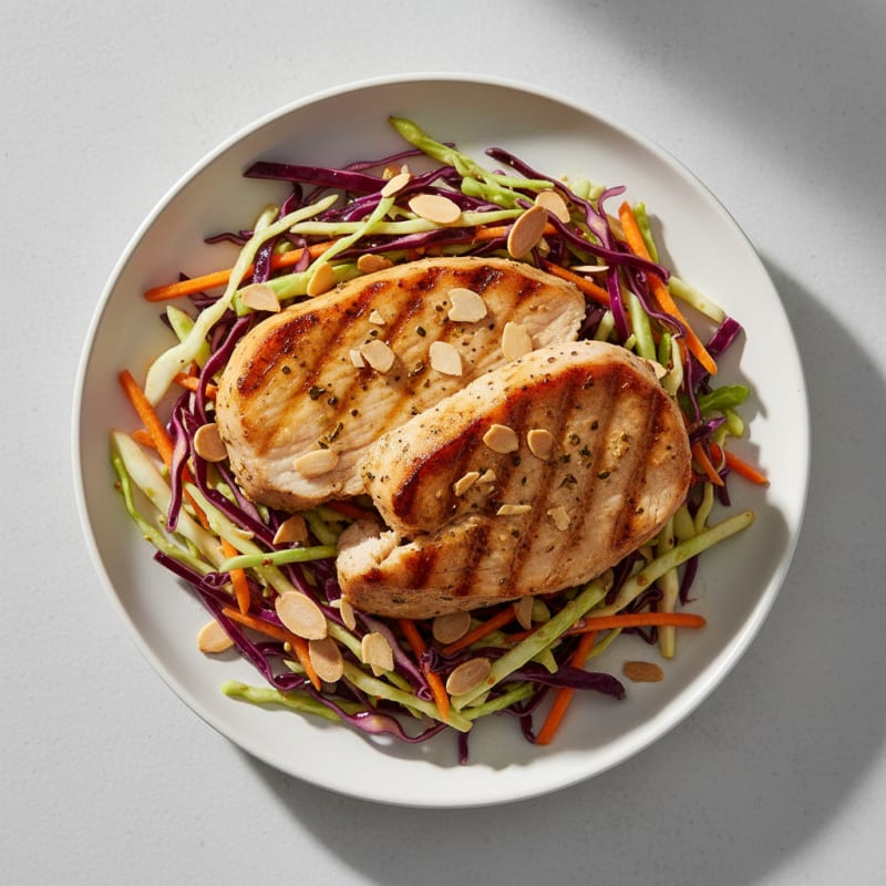 Grilled Turkey Breast with Crunchy Cabbage Slaw