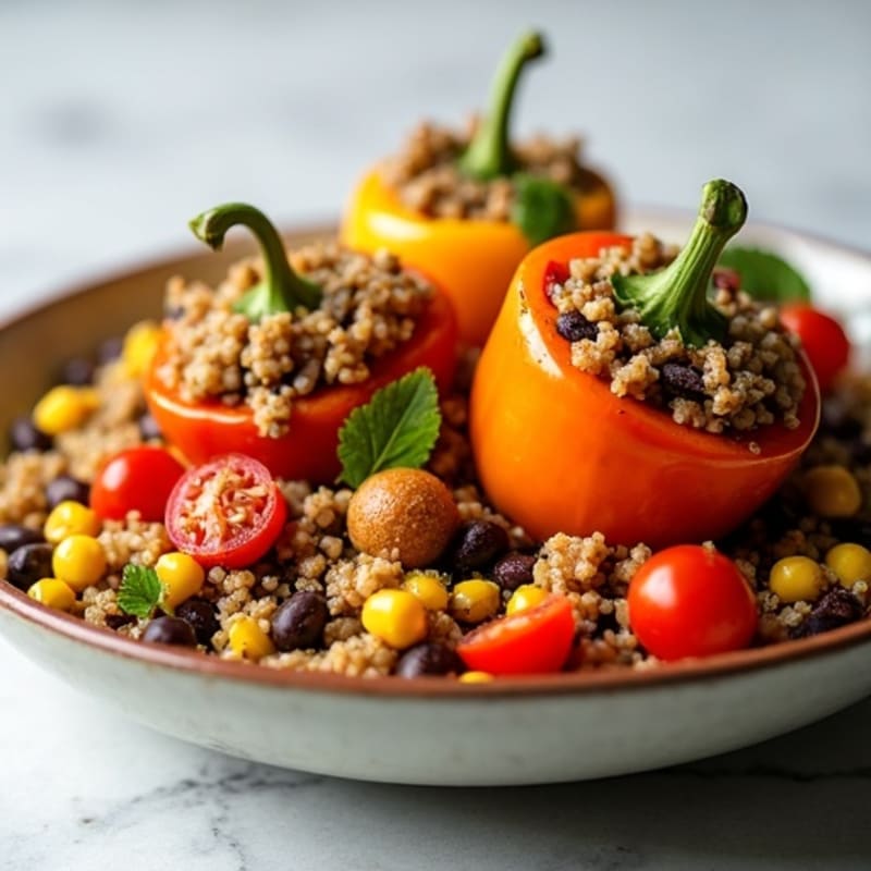 Roasted Zesty Quinoa Stuffed Peppers