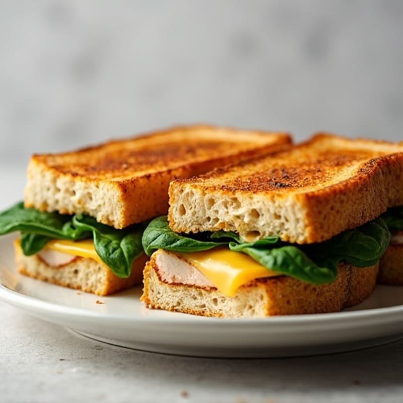 Loaded Crispy Whole Grain Turkey and Spinach Melts
