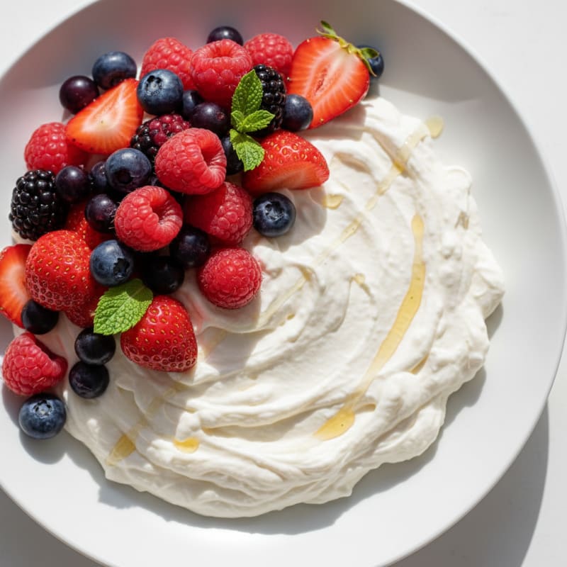 Silky Greek Yogurt Protein Mousse with Mixed Berries
