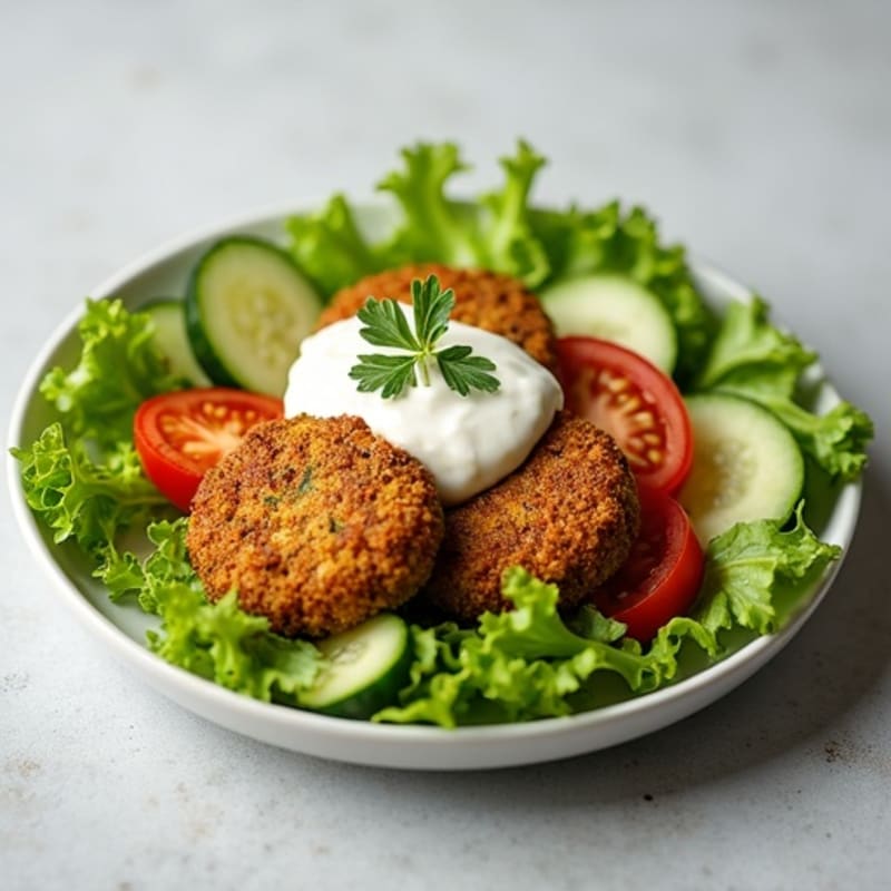 Crispy Baked Falafel with Fresh Veggies
