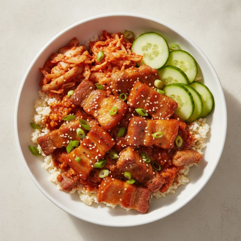 Spicy Gochujang Pork Belly Bowl