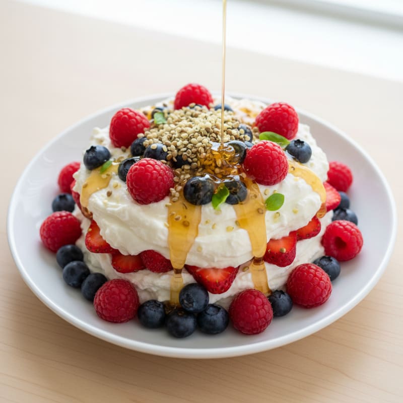 Greek Yogurt Protein Parfait with Mixed Berries