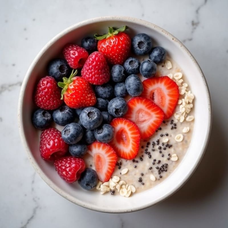 Creamy Protein Overnight Oats with Berries and Chia