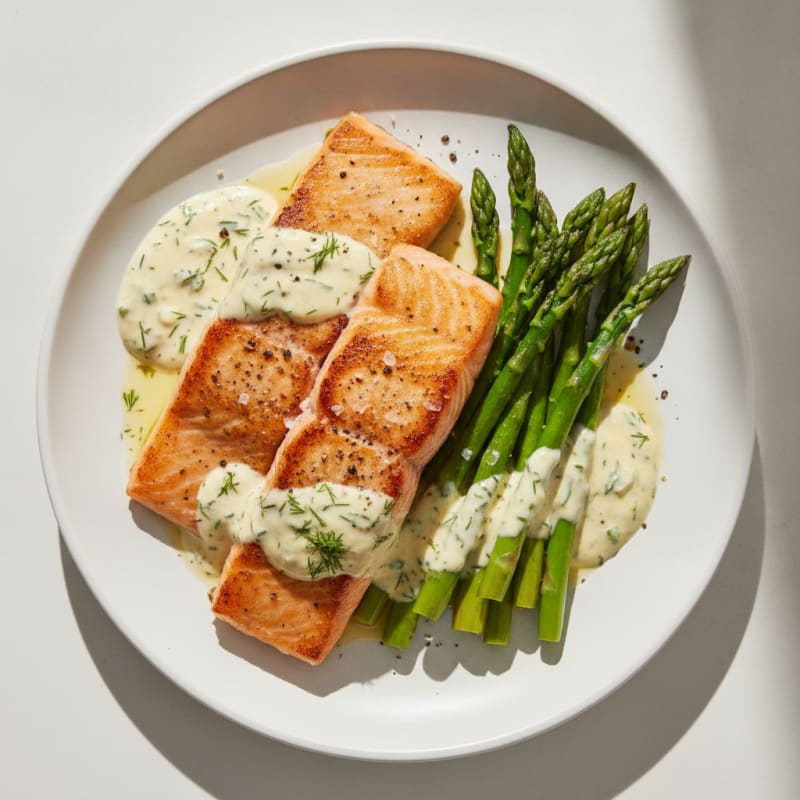 Pan-Seared Salmon with Lemon-Dill Sauce
