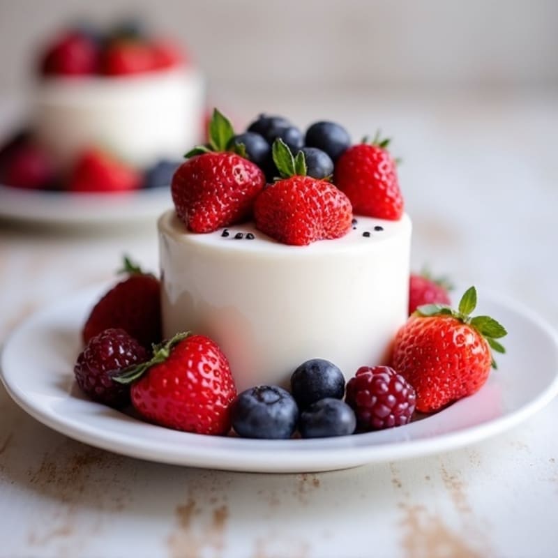 Greek Yogurt Protein Mousse with Mixed Berries