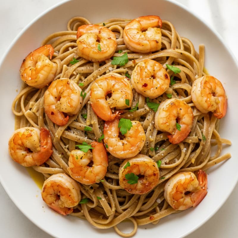 Garlic Herb Shrimp Scampi with Linguine