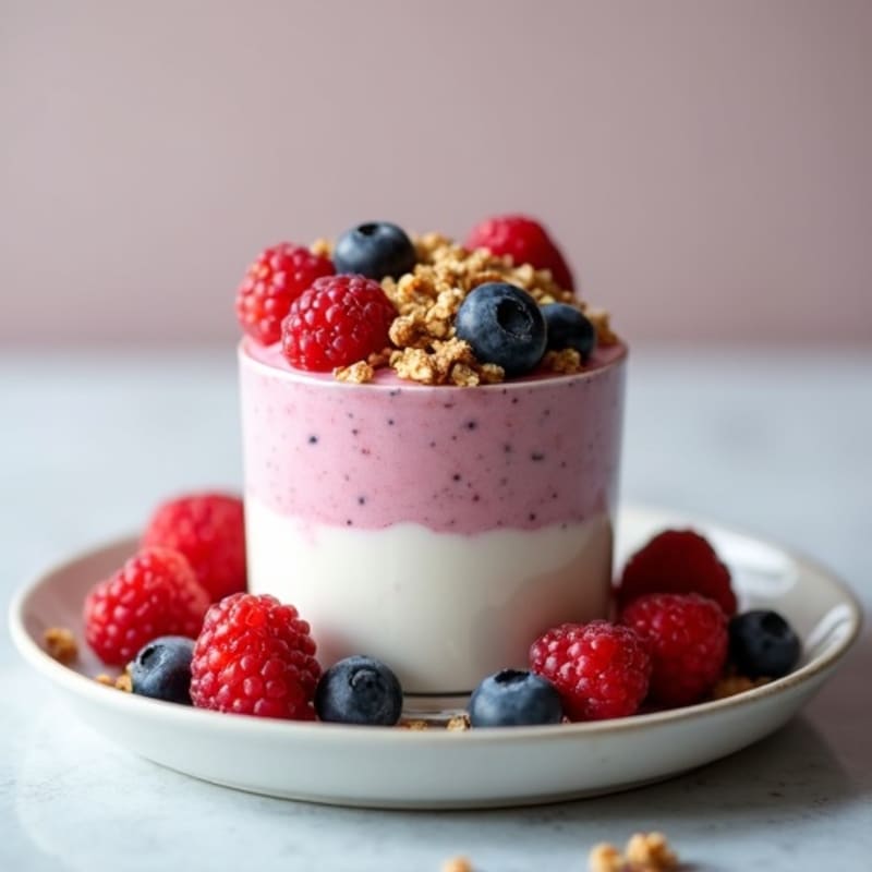 Silky Greek Yogurt Protein Parfait with Mixed Berries
