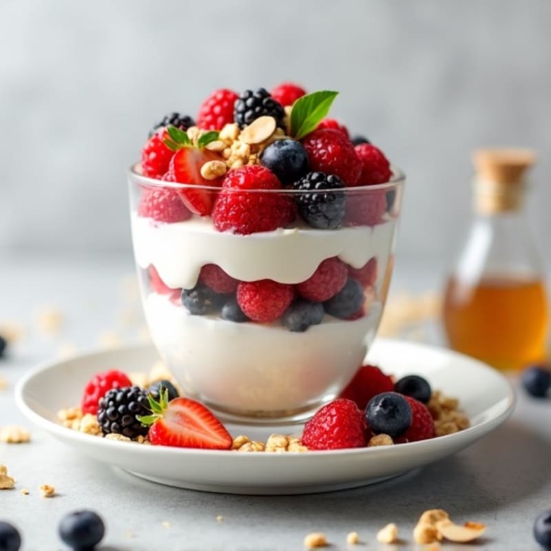Greek Yogurt Parfait with Berries and Almonds