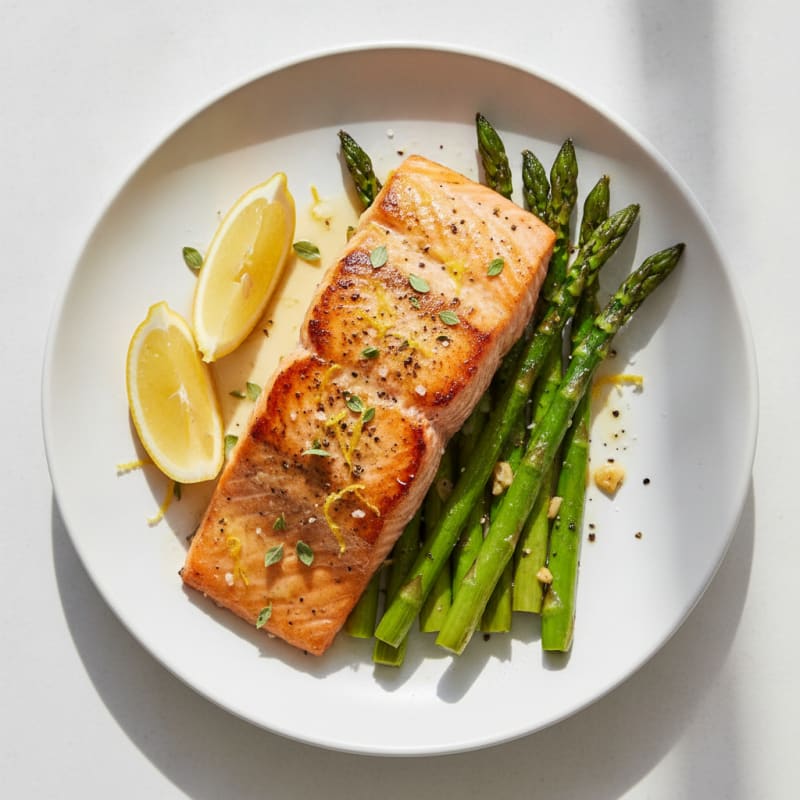 Lemon Herb Grilled Salmon with Asparagus