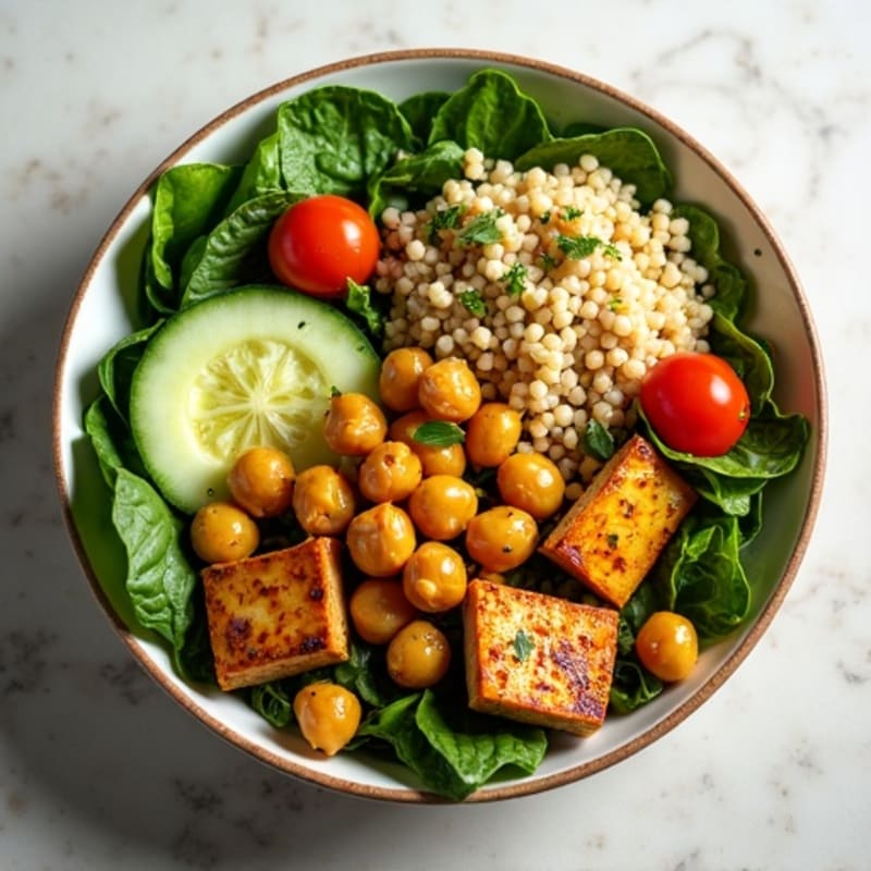 Fresh Herb-Roasted Chickpea Bowl with Lemon Tahini Drizzle