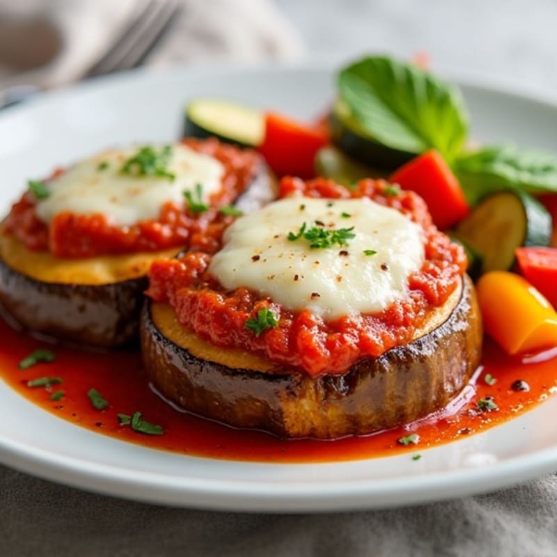 Baked Eggplant Parmesan with Roasted Vegetables