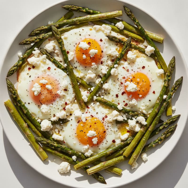 Baked Eggs with Roasted Asparagus