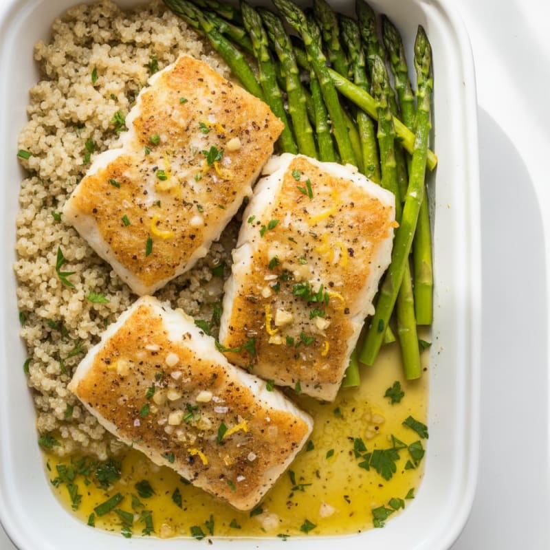 Lemon Herb Baked Cod with Asparagus