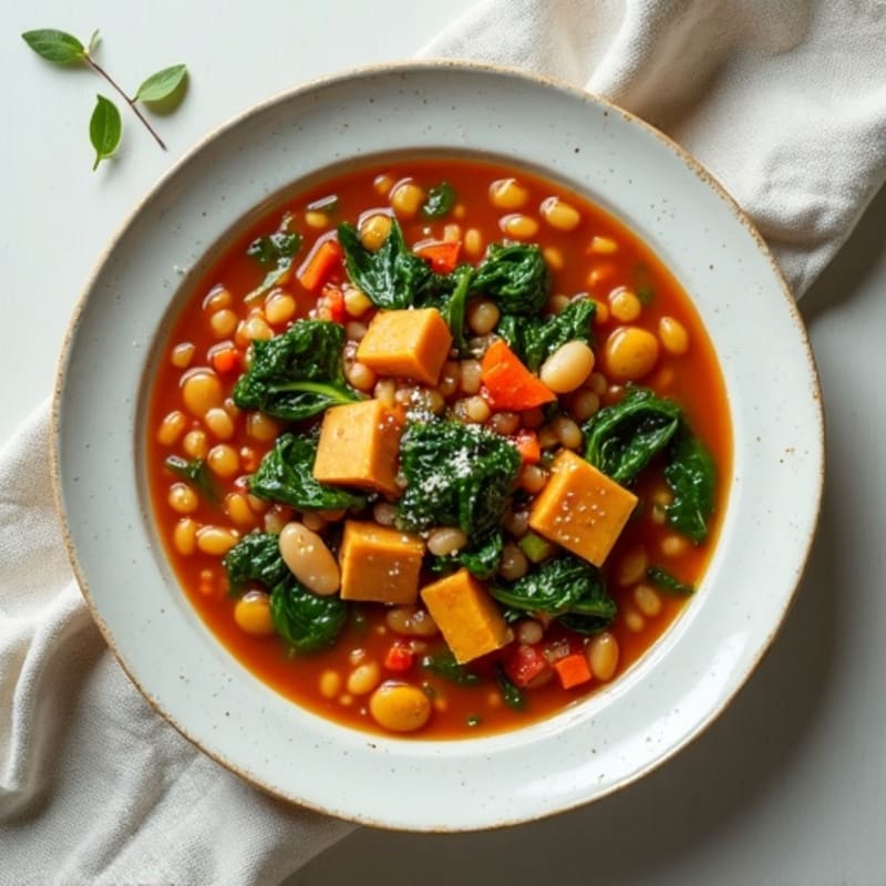 Silky Lentil and Spinach Stew with White Beans