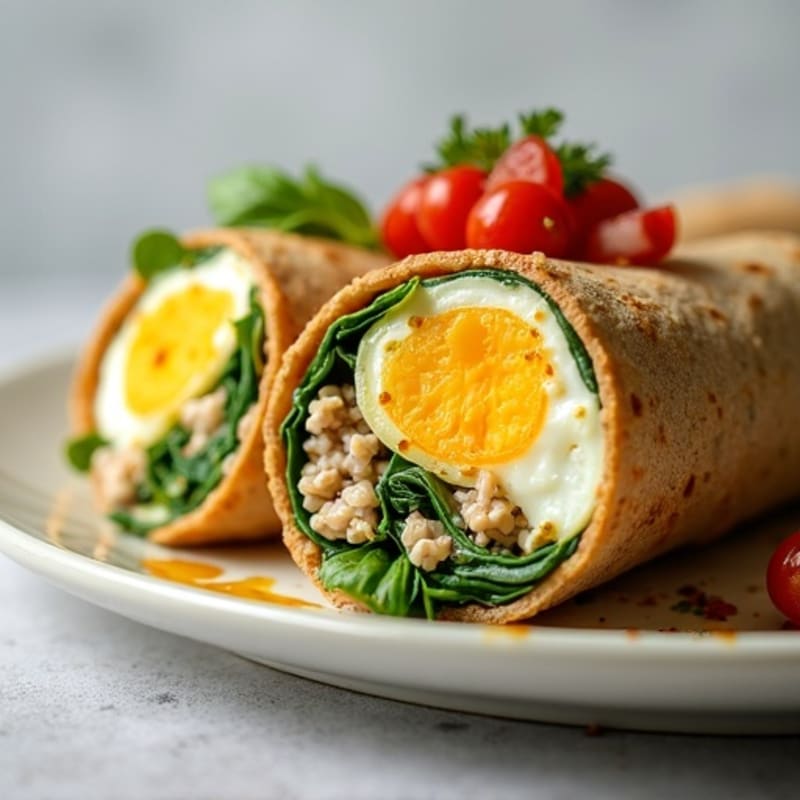 Egg White and Turkey Spinach Wrap