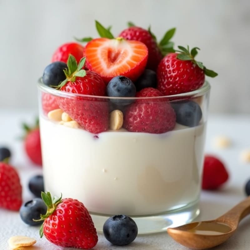Creamy Greek Yogurt Parfait with Fresh Berries and Almonds