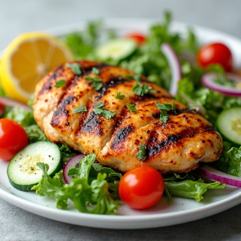 Grilled Chicken with Fresh Greens and Lemon-Herb Vinaigrette
