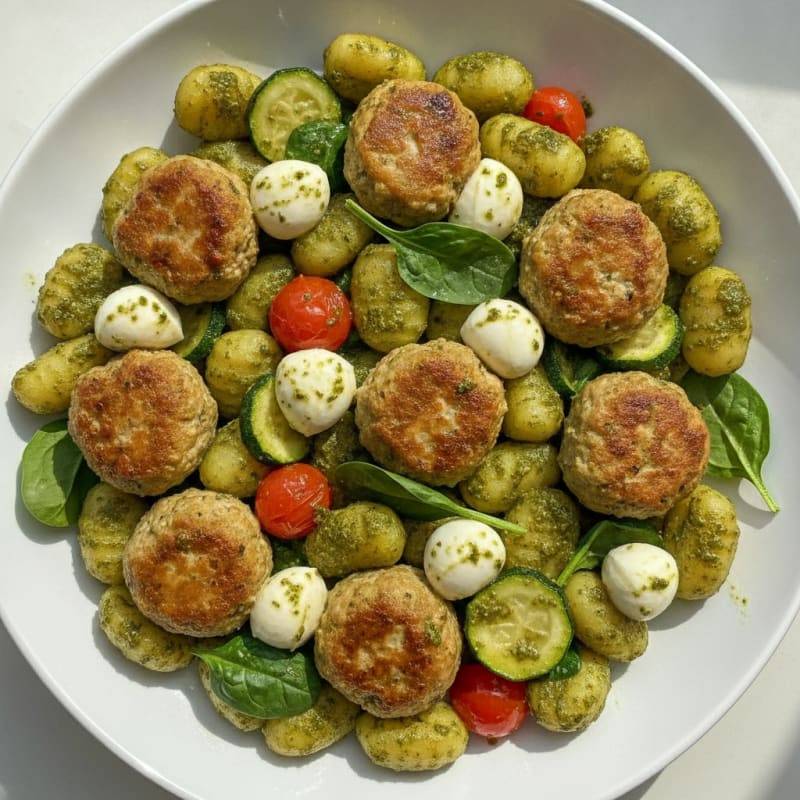 Gnocchi with Truffle Pesto Meatballs